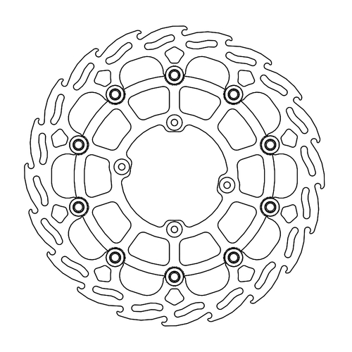 Front floating SM Mini 298mm Flame series