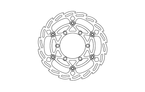 Front floating 260mm Flame series alu inner carrier BLACK