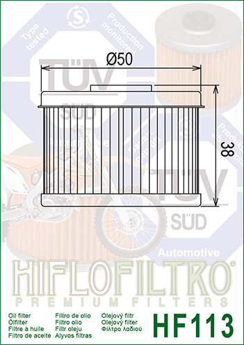 HF113 FILTRO OLIO HIFLO VT125-XLV 125 ECC.