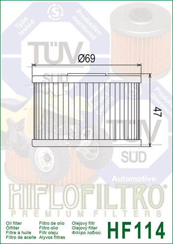 HF114 FILTRO OLIO HIFLO TRX420 09>