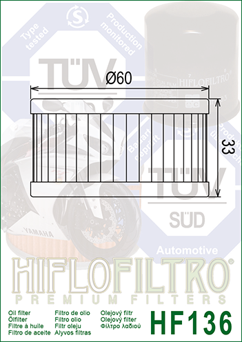 HIFLOFILTRO - FILTRO OLIO - HF136