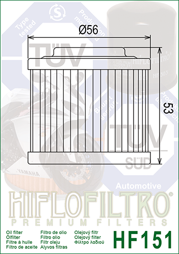 HIFLOFILTRO - FILTRO OLIO - HF151