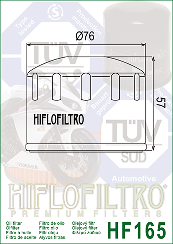 HF165 FILTRO OLIO BMW F800 S06>10-ST06>