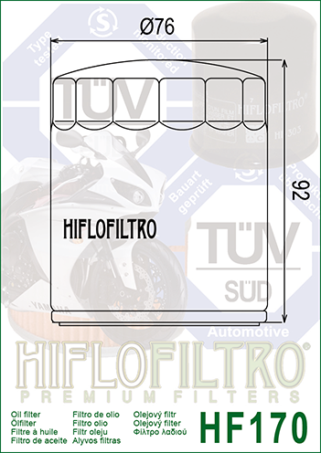 HF170C FILTRO OLIO SPORTSTER CROMATO