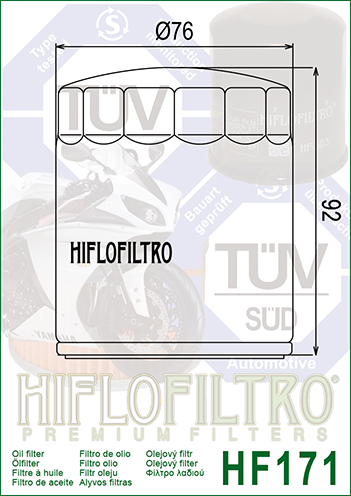 HF171C FILTRO OLIO CROM.HARLEY DYNA 00>
