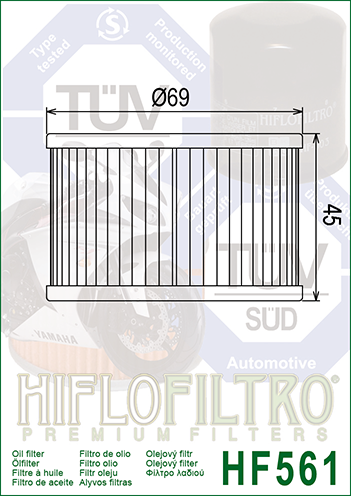 HF561 FILTRO OLIO KYMCO VENOX 250