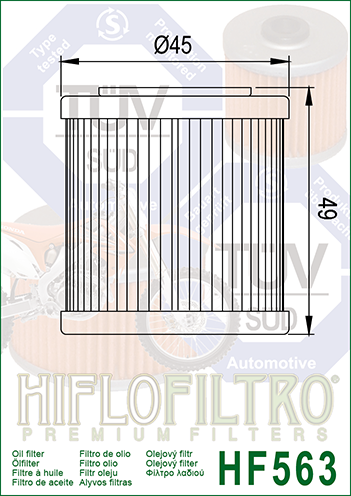 HIFLOFILTRO - FILTRO OLIO - HF563