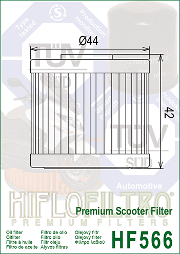 HF566 FILTRO OLIO HIFLO KYMCO DOWNTOWN