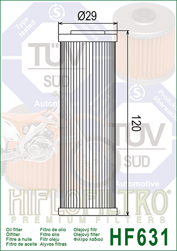 HIFLOFILTRO - FILTRO OLIO - HF631