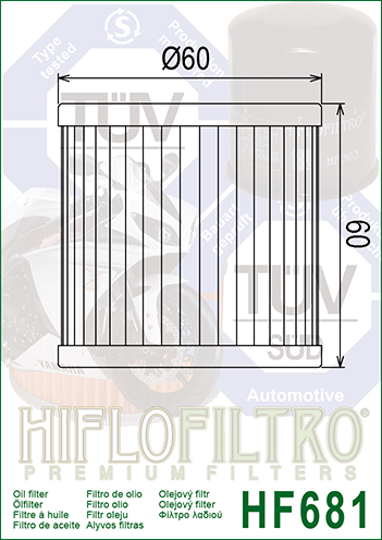 HF681 FILTRO OLIO ARCTIC CAT 650