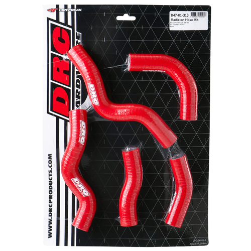 DRC Radiator Hose Kit KLX250/D-Tracker '98-07 Red