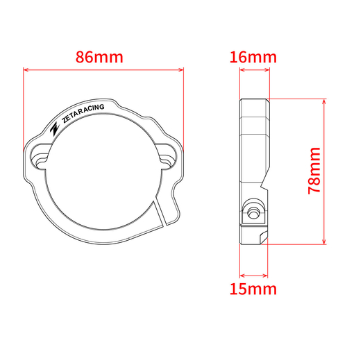 ZETA Exhaust Flange Guard KTM?HQV?GASGAS 2st Orange
