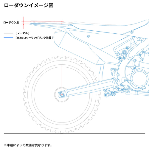 ZETA RSL-LowDown -30mm CRF250R'14-17, CRF450R'16 Red