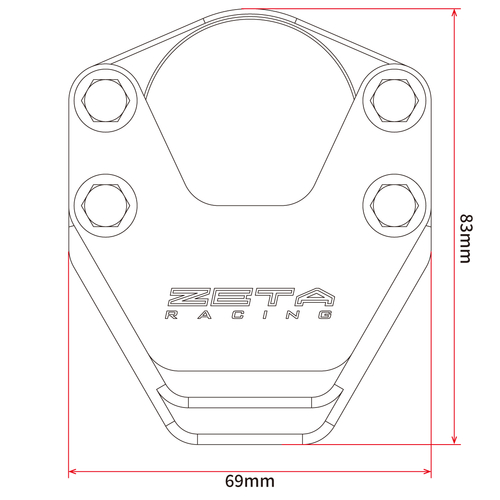 ZETA Side Stand Extender BLK/SLV WR125R/WR155R'20-