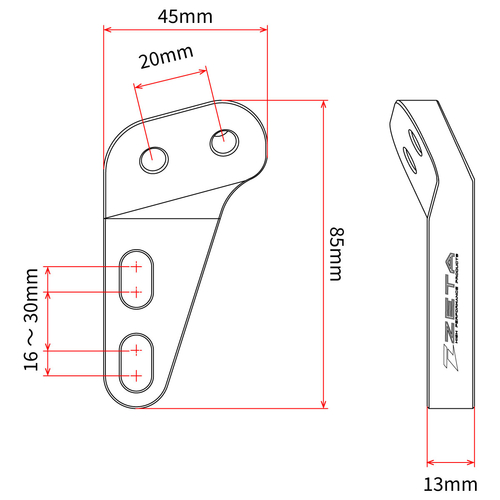 ZETA Armor TC-Mount Front CNC w/SUS Bolts