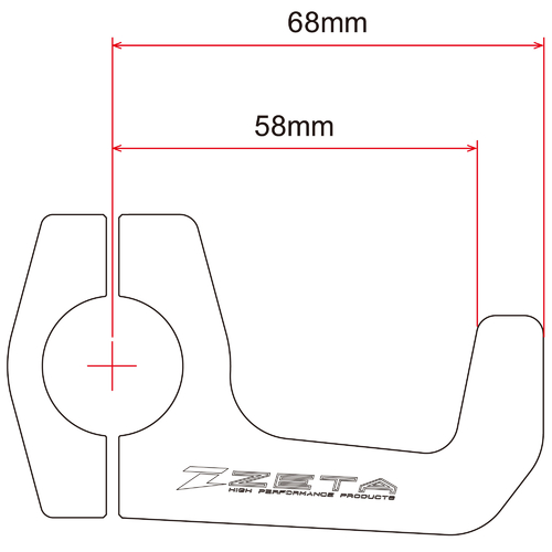 ZE72-0151 ATTACCO NERO PARAMANO 28+U-CLAMP