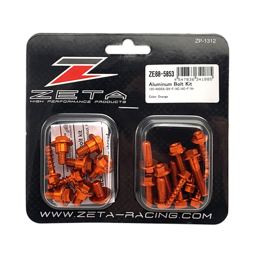 ZETA Aluminum Bolt Set for Plastics KTM SX/SXF'19-, EXC/EXCF'20- Orange