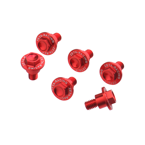 ZETA Fork Guard Bolt Set 6pcs.GASGAS MC/EX/EC'21- Red