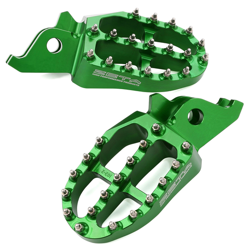ZETA Aluminum FootPegs KX250F/450F Green
