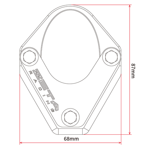 ZETA Side Stand Extender Blk/Slv KLX230/S/SM/SHERPA '25-