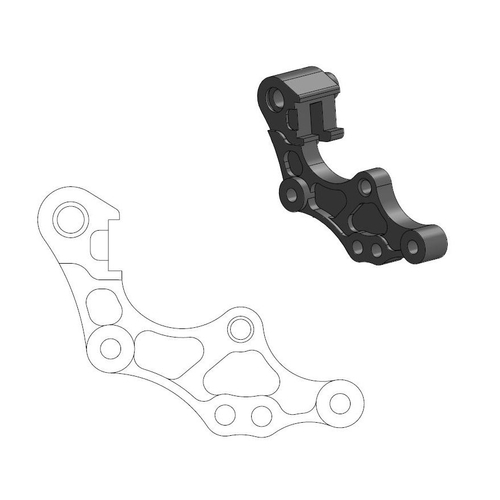 Adapter bracket 298mm Rally / Dakar series